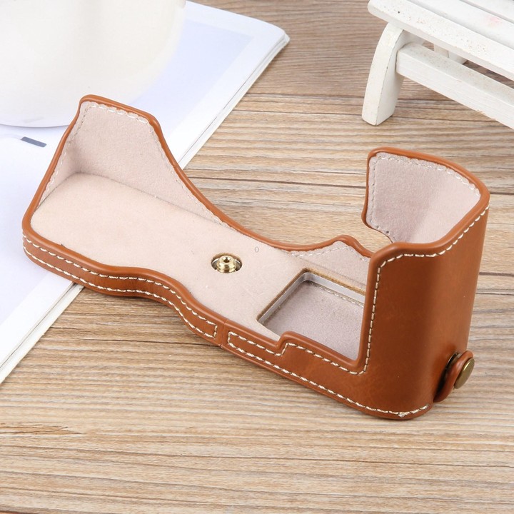 For Nikon ZFC Glossy PU Leather Camera Half Case Base(Brown)