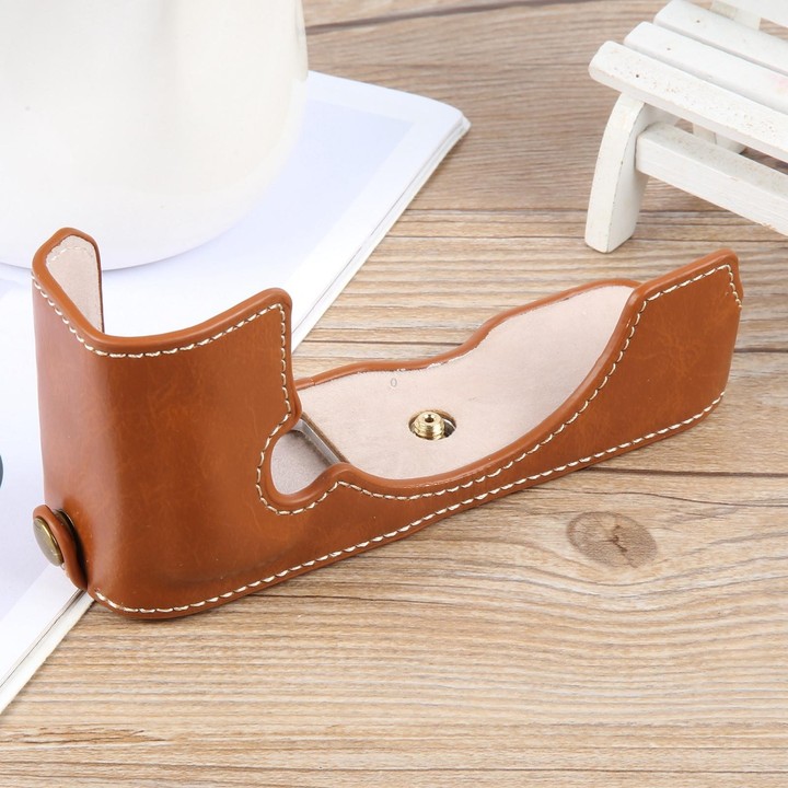 For Nikon ZFC Glossy PU Leather Camera Half Case Base(Brown)
