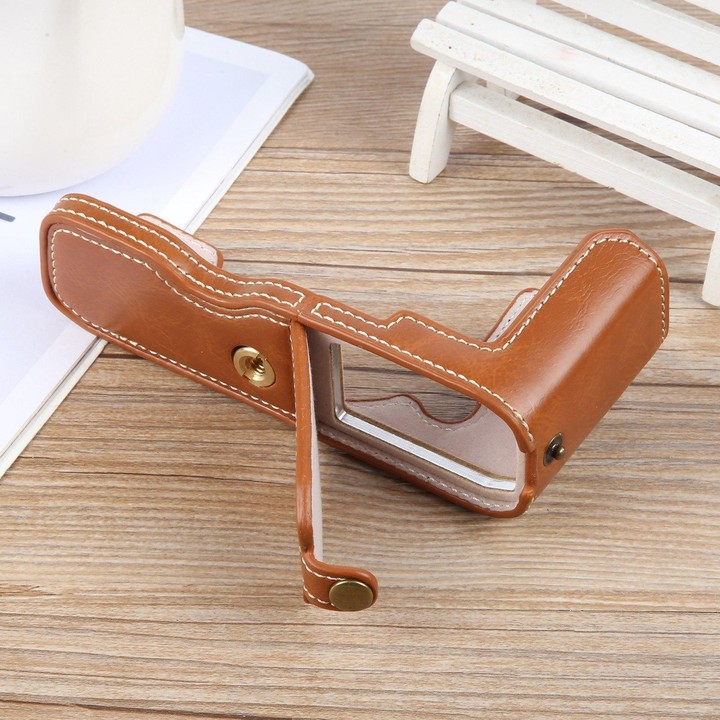 For Nikon ZFC Glossy PU Leather Camera Half Case Base(Brown)