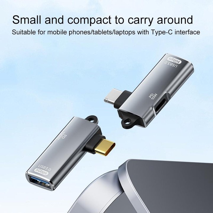 ADS-617B 5Gbps PD10W USB-C / Type-C to USB OTG Adapter(Black)