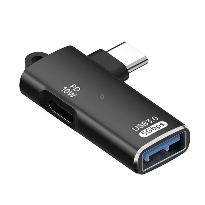 ADS-617B 5Gbps PD10W USB-C / Type-C to USB OTG Adapter(Black)