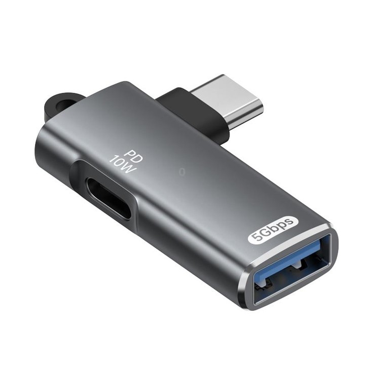 ADS-617B 5Gbps PD10W USB-C / Type-C to USB OTG Adapter(Grey)