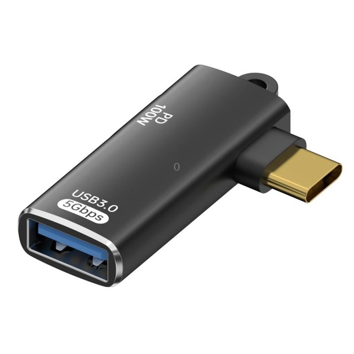 ADS-617 5Gbps PD100W USB-C / Type-C to USB OTG Adapter(Black)