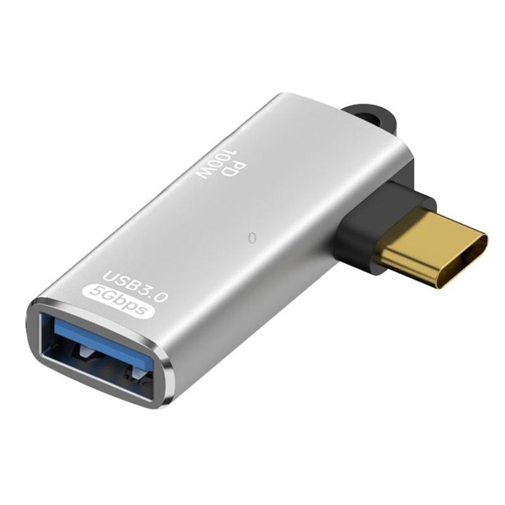 ADS-617 5Gbps PD100W USB-C / Type-C to USB OTG Adapter(Silver)