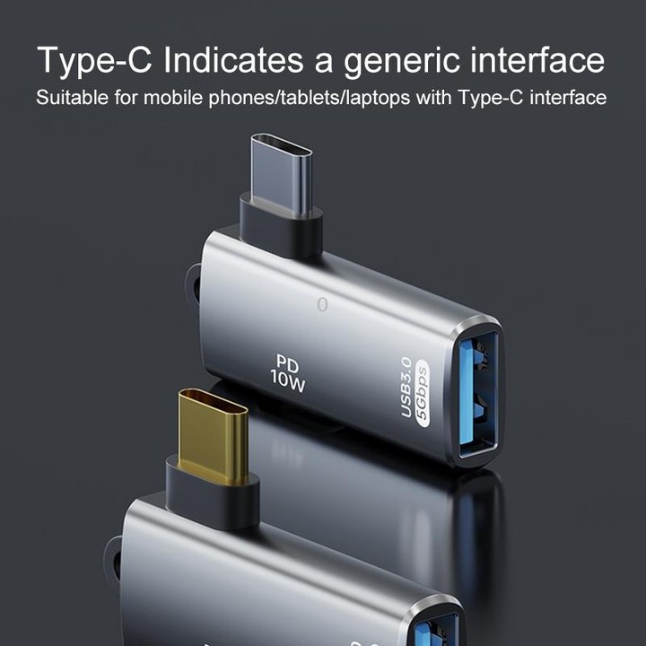 ADS-617 5Gbps PD100W USB-C / Type-C to USB OTG Adapter(Silver)
