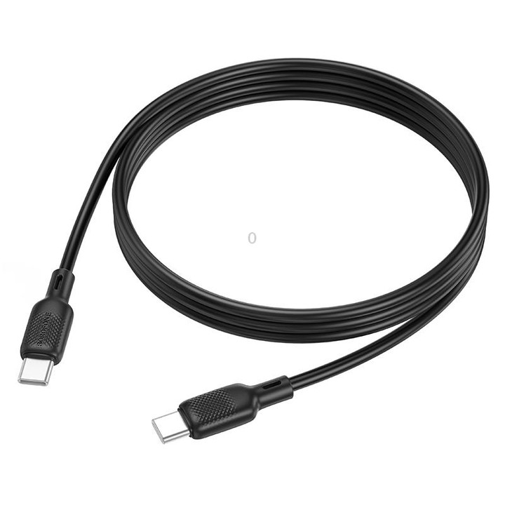 BOROFONE BX113 60W USB-C / Type-C to Type-C Silicone Charging Data Cable, Length:1m(Black)