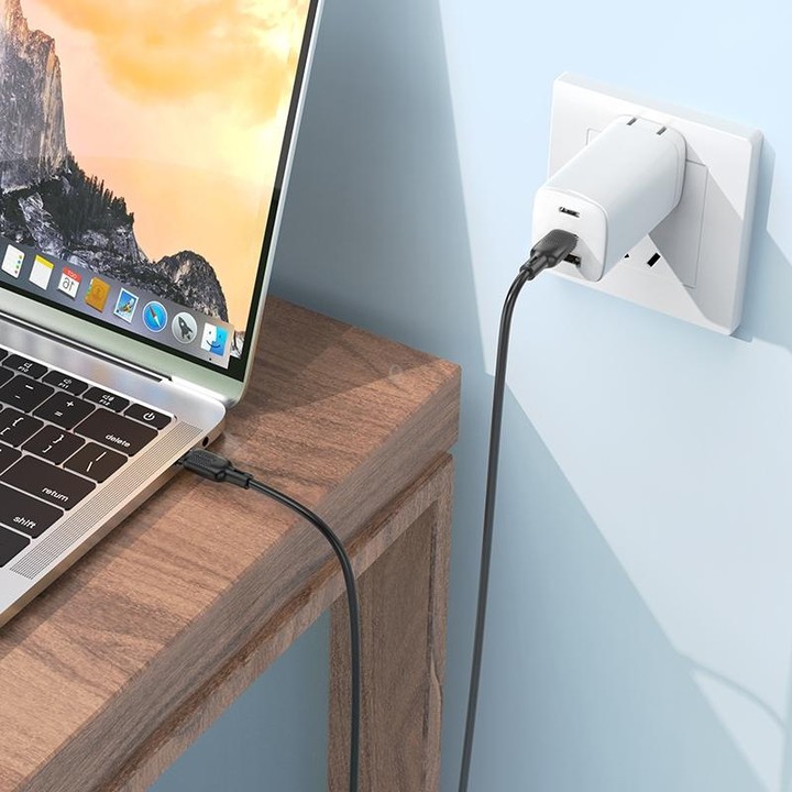 BOROFONE BX113 60W USB-C / Type-C to Type-C Silicone Charging Data Cable, Length:1m(White)