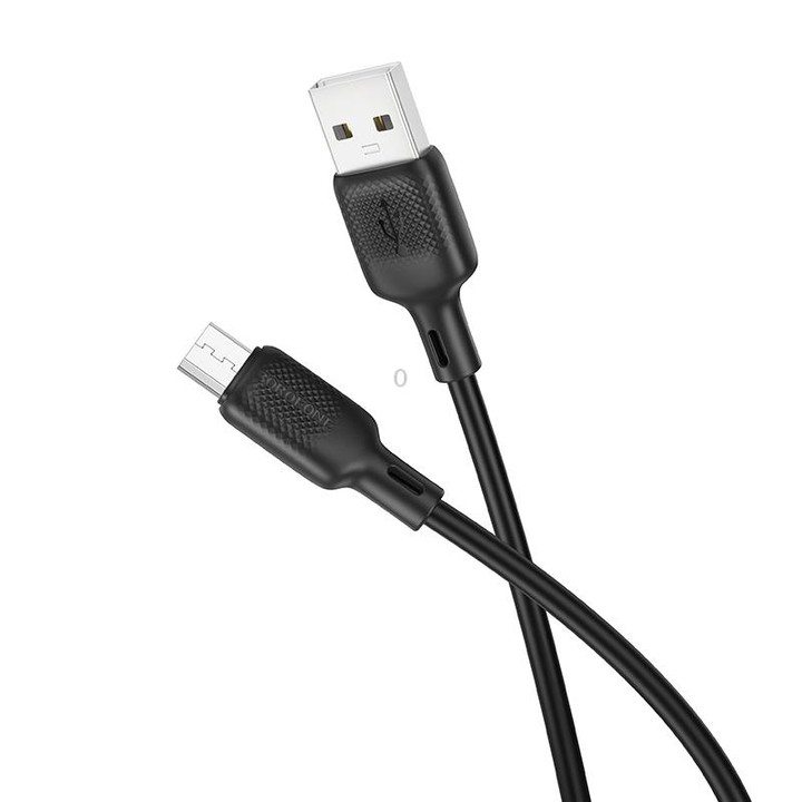 BOROFONE BX113 2.4A USB to Micro USB Silicone Charging Data Cable, Length:3m(Black)