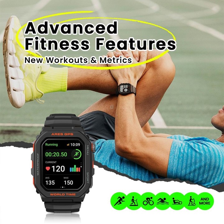 Zeblaze Ares GPS Rugged GPS Smart Watch, Support Heart Rate / Pulse Ox Blood Oxygen(Lava Black)