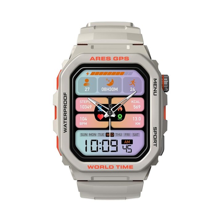Zeblaze Ares GPS Rugged GPS Smart Watch, Support Heart Rate / Pulse Ox Blood Oxygen(Moon White)
