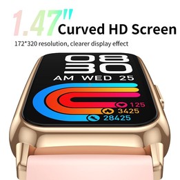 CY22 1.47 inch Silicone Strap IP67 Waterproof Smart Watch, Support Heart Rate / Blood Pressure(Pink)