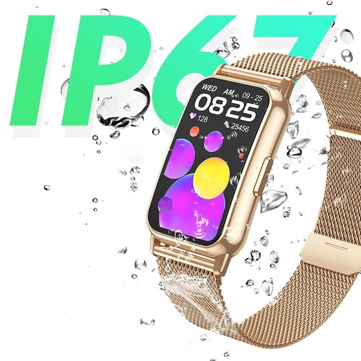 CY22 1.47 inch Steel Strap IP67 Waterproof Smart Watch, Support Heart Rate / Blood Pressure(Gold)