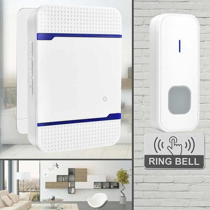 N15K-2T1-B 110dB IP55 Waterproof Wireless Doorbell, Receiver x 1 and Transmitter x 2, US Plug(Black)