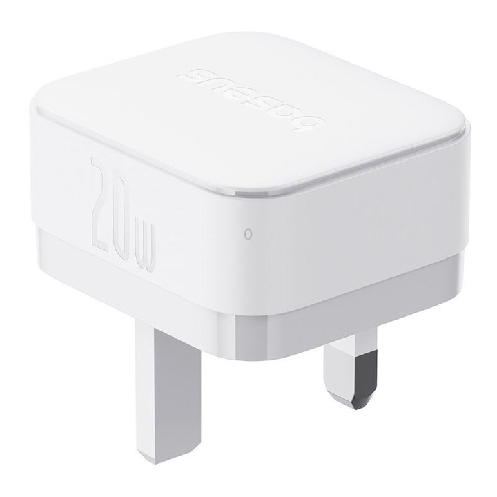 Baseus 1C 20W Type-C Palm Fast Charger, Plug:UK Plug(White)