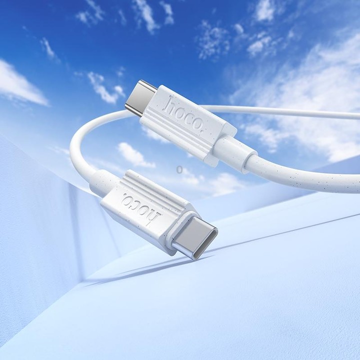hoco X107 USB-C / Type-C to USB-C / Type-C Favor 60W Charging Data Cable, Length:1m(White)