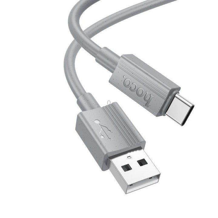 hoco X107 USB to USB-C / Type-C Favor 3A Charging Data Cable, Length:1m(Grey)