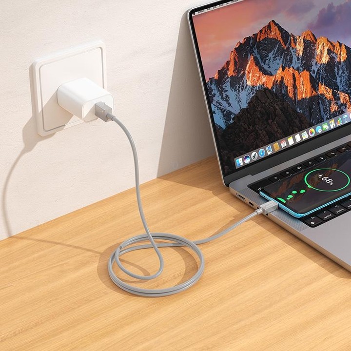 hoco X107 USB to USB-C / Type-C Favor 3A Charging Data Cable, Length:1m(Grey)
