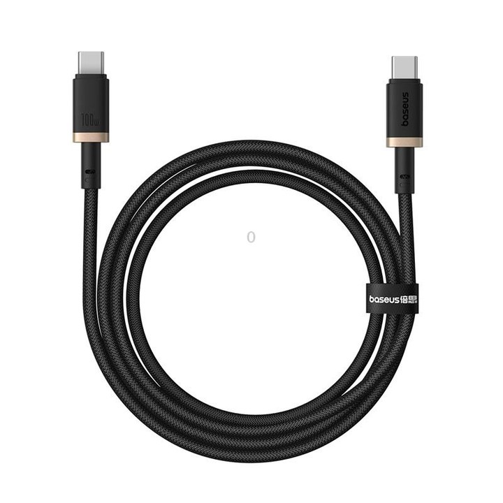 Baseus Dura Series USB-C / Type-C to USB-C / Type-C 100W Fast Charging Cable, Length:1m(Gold Black)