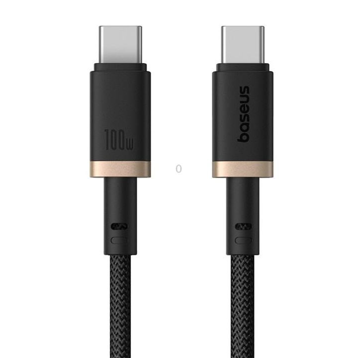Baseus Dura Series USB-C / Type-C to USB-C / Type-C 100W Fast Charging Cable, Length:1m(Gold Black)