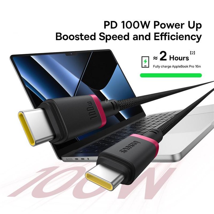 Baseus Dura Series USB-C / Type-C to USB-C / Type-C 100W Fast Charging Cable, Length:1m(Red Black)