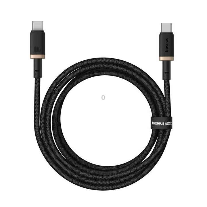 Baseus Dura Series USB-C / Type-C to USB-C / Type-C 100W Fast Charging Cable, Length:2m(Gold Black)