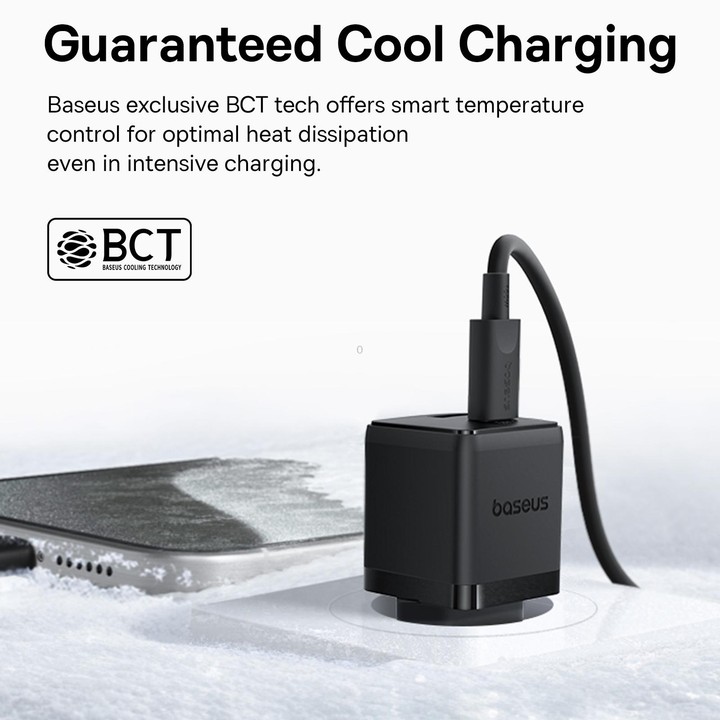 Baseus PD30W USB, USB-C / Type-C Fast Charger, Plug Type:EU Plug(Black)