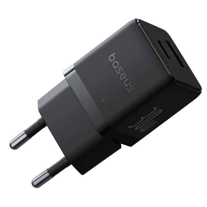 Baseus PD30W USB, USB-C / Type-C Fast Charger, Plug Type:EU Plug(Black)