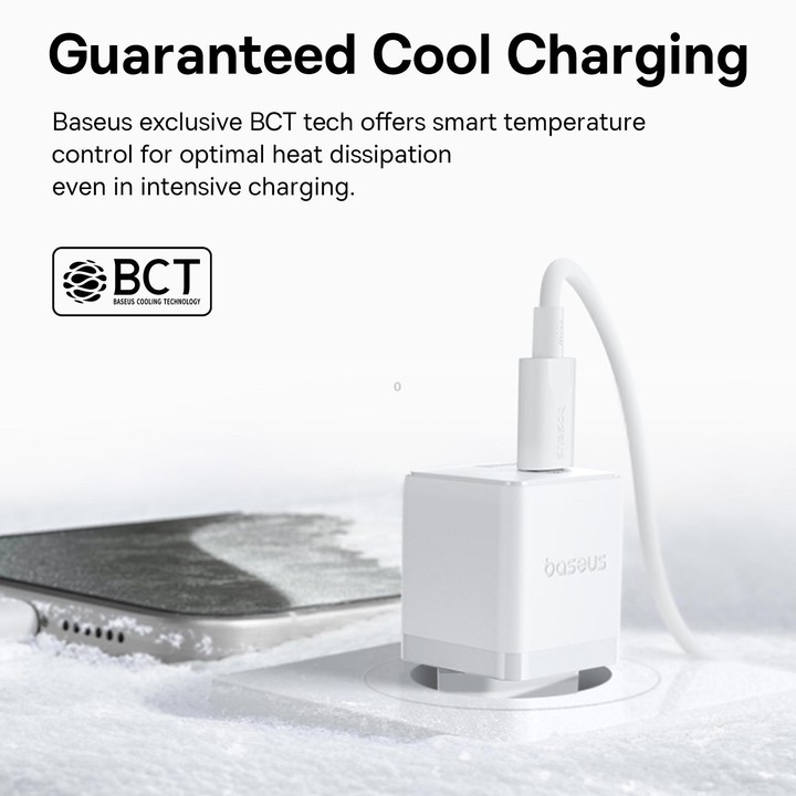 Baseus PD30W USB, USB-C / Type-C Fast Charger, Plug Type:EU Plug(White)