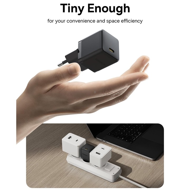 Baseus PD30W USB-C / Type-C Fast Charger, Plug Type:EU Plug(White)