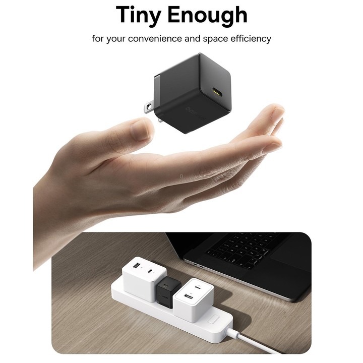 Baseus PD30W USB-C / Type-C Fast Charger, Plug Type:US Plug(Black)