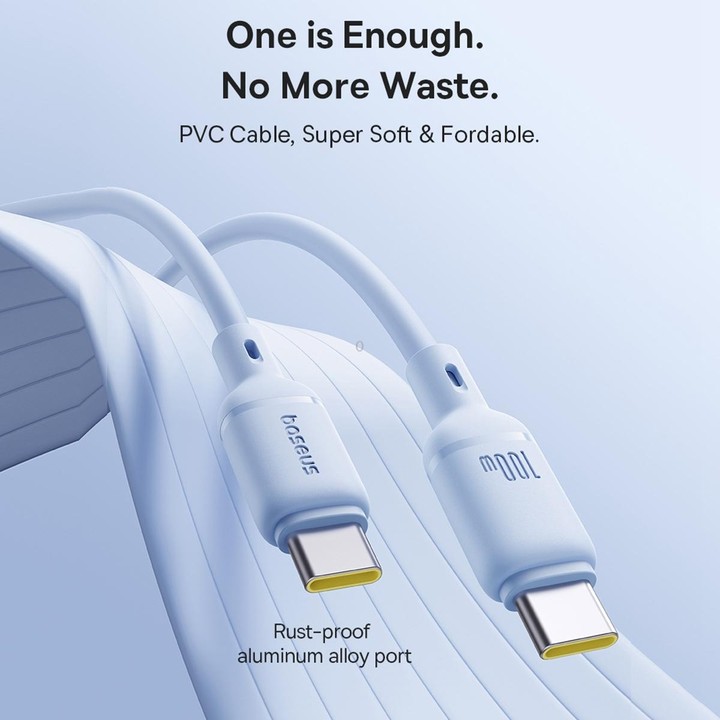 Baseus Silky Series 2m 100W USB-C / Type-C to Type-C Fast Charging Cable(White)