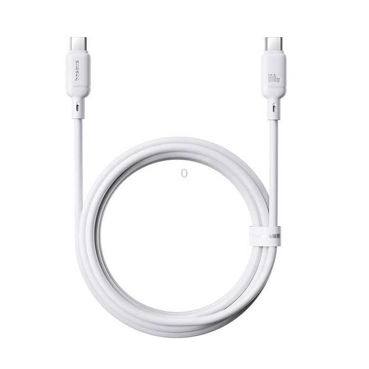 Baseus Silky Series 2m 100W USB-C / Type-C to Type-C Fast Charging Cable(White)