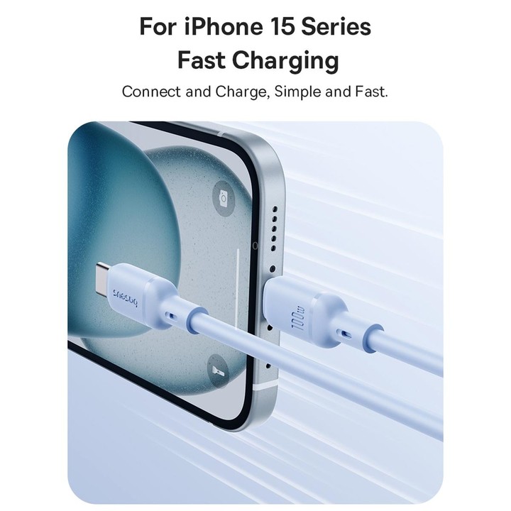 Baseus Silky Series 2m 100W USB-C / Type-C to Type-C Fast Charging Cable(White)