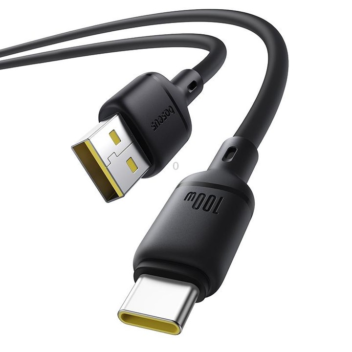 Baseus Silky Series 1m 100W USB to USB-C / Type-C Fast Charging Cable(Black)