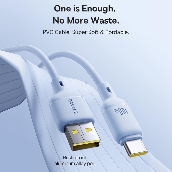 Baseus Silky Series 1m 100W USB to USB-C / Type-C Fast Charging Cable(Black)