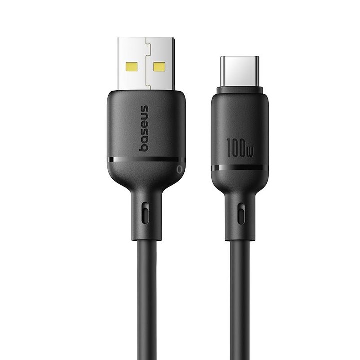 Baseus Silky Series 1m 100W USB to USB-C / Type-C Fast Charging Cable(Black)