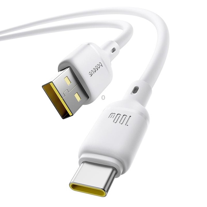 Baseus Silky Series 1m 100W USB to USB-C / Type-C Fast Charging Cable(White)