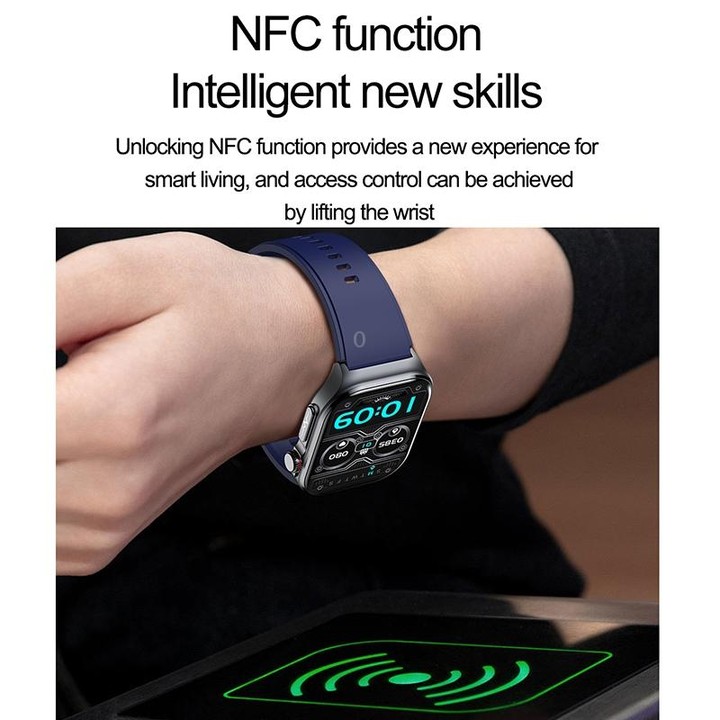 ET585 2.04 inch Steel Strap IP68 Waterproof Smart Watch, Support ECG / Blood Composition Measurement(Black)