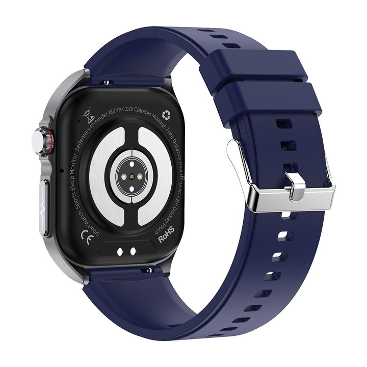 ET585 2.04 inch Silicone Strap IP68 Waterproof Smart Watch, Support ECG / Blood Composition Measurement(Blue)