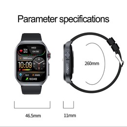 ET585 2.04 inch Nylon Strap IP68 Waterproof Smart Watch, Support ECG / Blood Composition Measurement(Black)