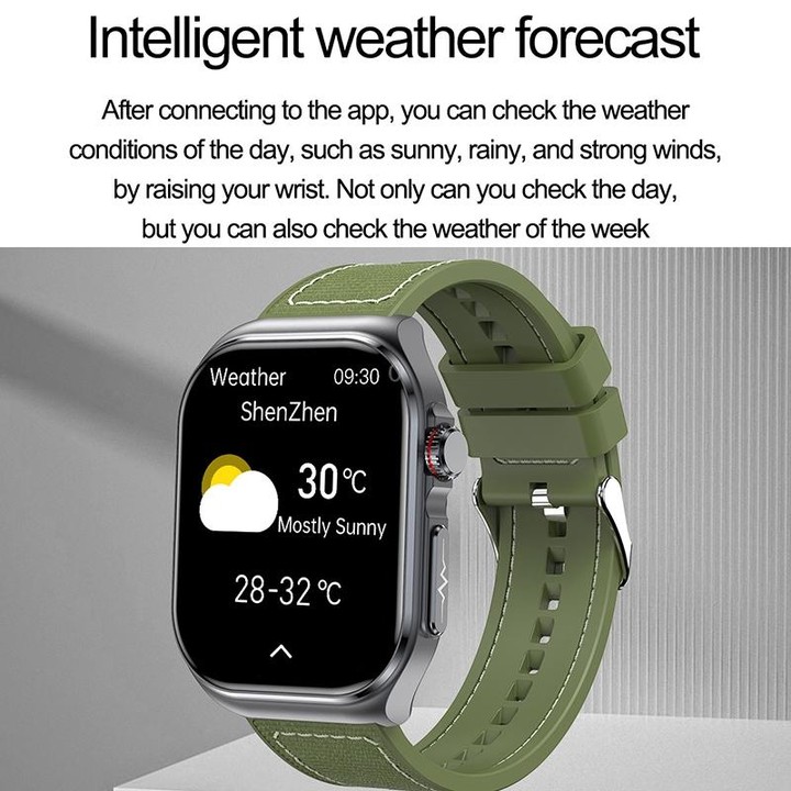ET585 2.04 inch Nylon Strap IP68 Waterproof Smart Watch, Support ECG / Blood Composition Measurement(Green)