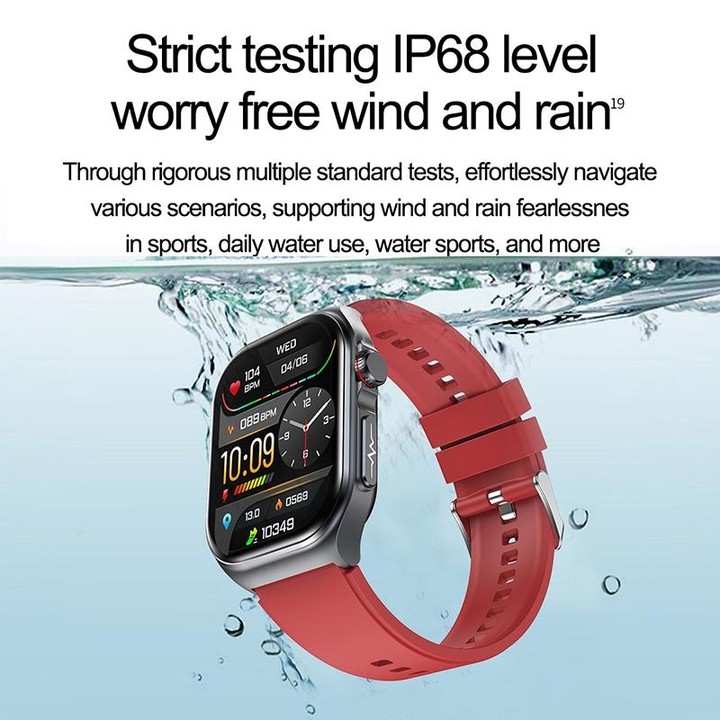 ET585 2.04 inch Nylon Strap IP68 Waterproof Smart Watch, Support ECG / Blood Composition Measurement(Green)