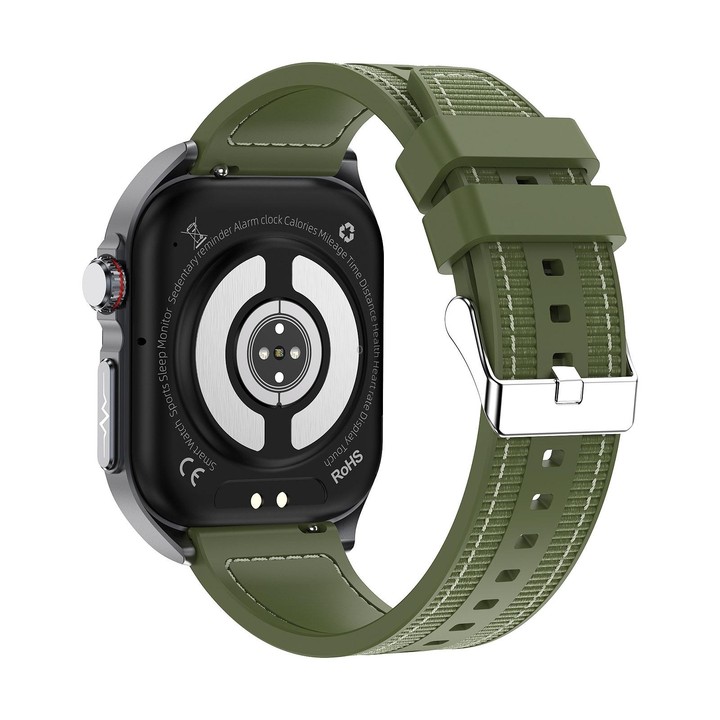 ET585 2.04 inch Nylon Strap IP68 Waterproof Smart Watch, Support ECG / Blood Composition Measurement(Green)