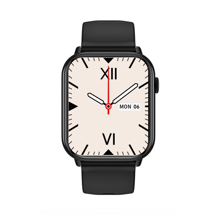 HD15 1.75 inch Silicone Strap IP68 Waterproof Smart Watch, Support Sedentary Reminder / Sleep Monitoring(Black)