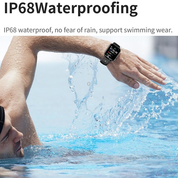 HD15 1.75 inch Silicone Strap IP68 Waterproof Smart Watch, Support Sedentary Reminder / Sleep Monitoring(Black)