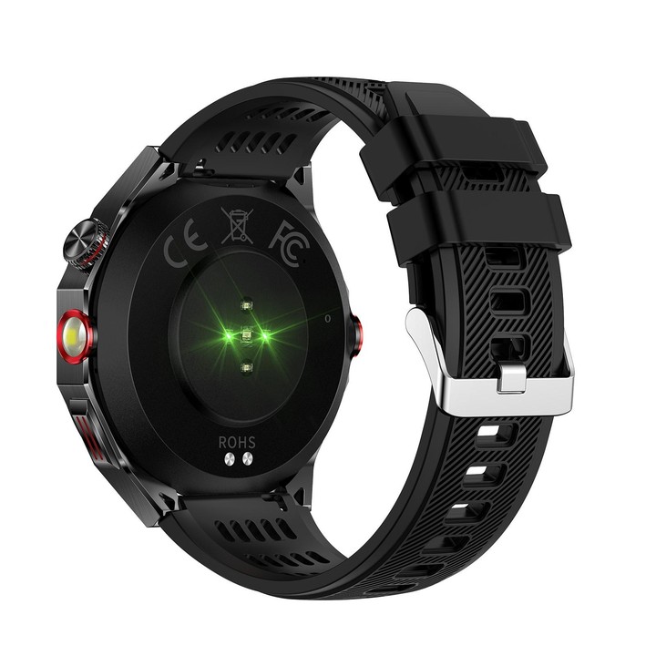 HT28 1.85 inch Silicone Strap IP68 Waterproof Smart Watch, Support Sleep Monitoring(Black)