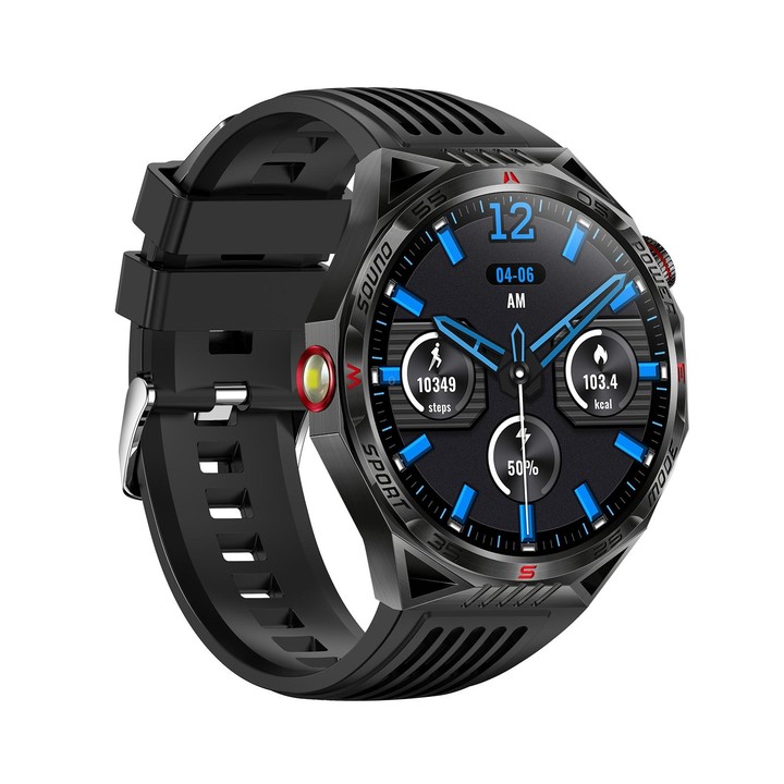 HT28 1.85 inch Silicone Strap IP68 Waterproof Smart Watch, Support Sleep Monitoring(Black)