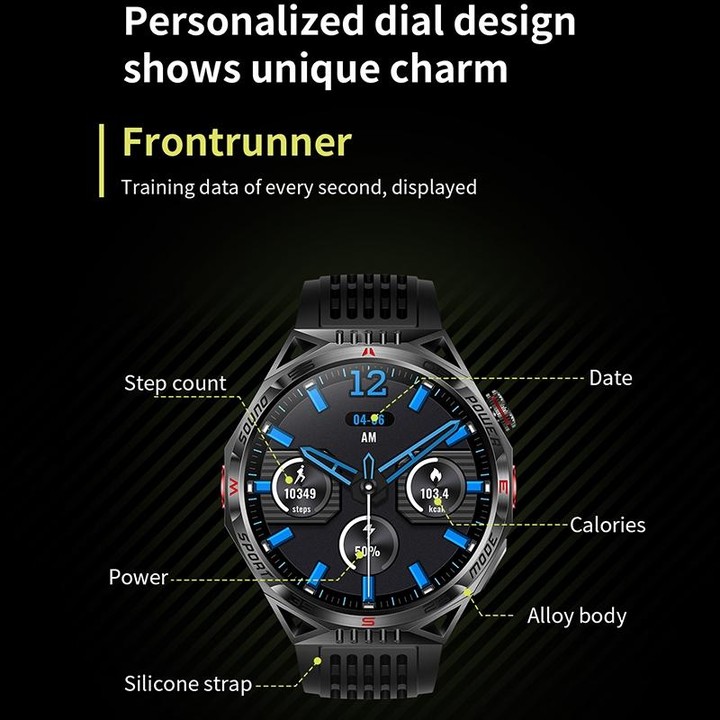 HT28 1.85 inch Silicone Strap IP68 Waterproof Smart Watch, Support Sleep Monitoring(Blue)