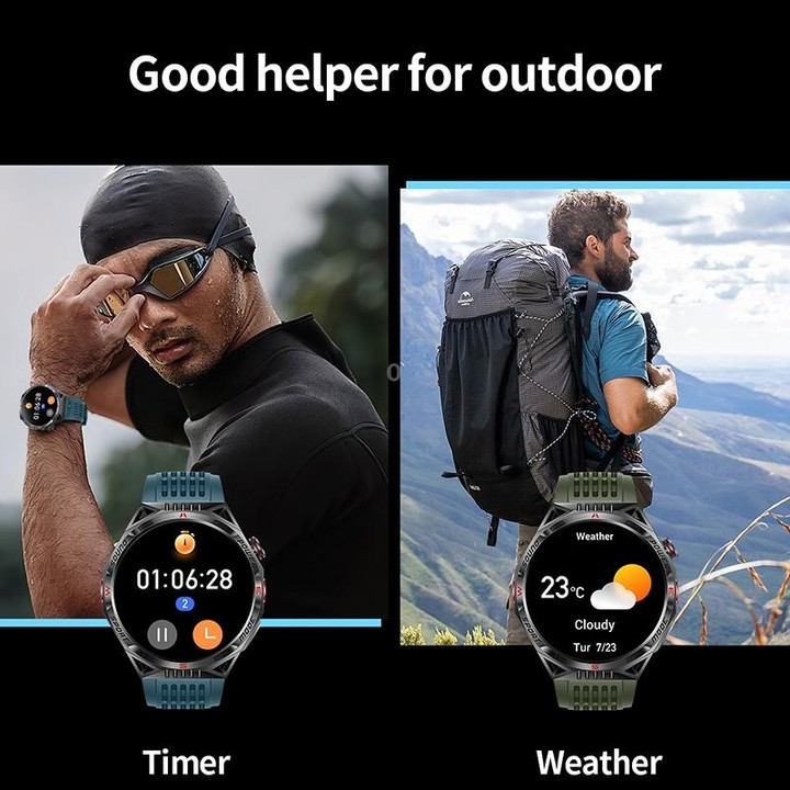 HT28 1.85 inch Silicone Strap IP68 Waterproof Smart Watch, Support Sleep Monitoring(Green)