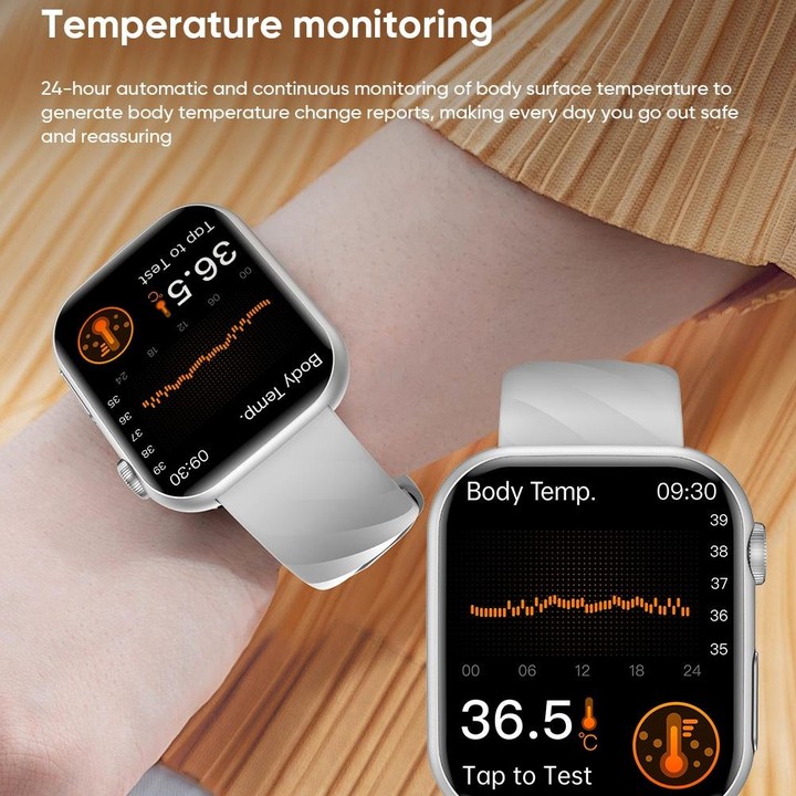 MT500 1.97 inch IP67 Waterproof Smart Watch, Support Electrocardiogram / Temperature Measurement(Black)
